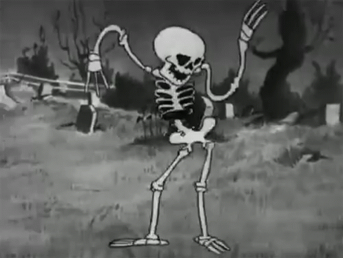 One skeleton dancing